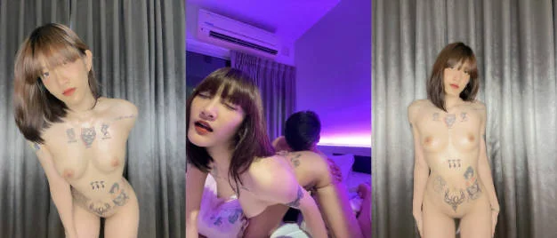 露脸才是王道！极品另类网黄鬼头纹身拽妹【诺伊】私拍视图，被小胡子各种玩肏深喉到干呕